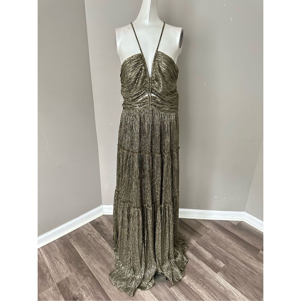 A.L.C. Kai Metallic Halter Maxi Dress - Picture 4 of 9